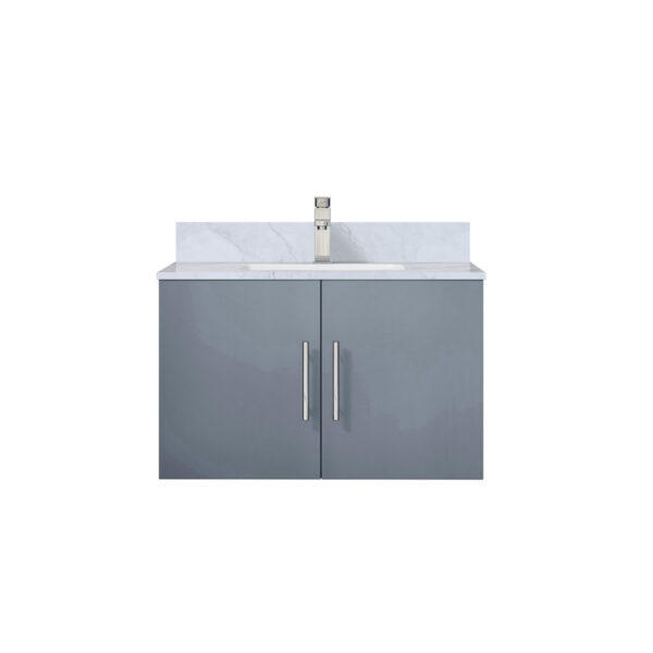 Geneva 30 in. W x 22 in. D Dark Grey Bath Vanity, Carrara Marble Top, and Faucet Set