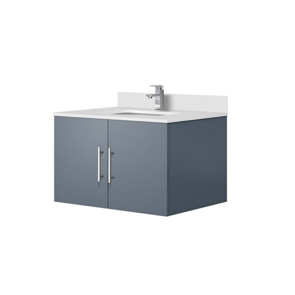 Geneva 30 in. W x 22 in. D Dark Grey Bath Vanity, Cultured Marble Top, and Faucet Set