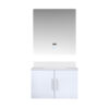 Geneva 30 in. W x 22 in. D Glossy White Bath Vanity, Cultured Marble Top, and 30 in. LED Mirror