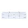 Geneva 84 in. W x 22 in. D Glossy White Double Bath Vanity, Cultured Marble Top, and Faucet Set