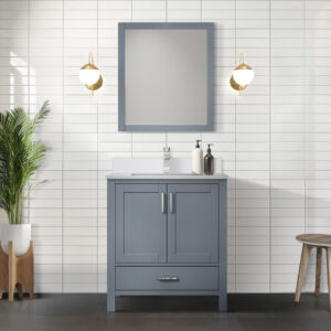 Jacques 30 in. W x 22 in. D Dark Grey Bath Vanity and Cultured Marble Top