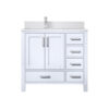 Jacques 36 in. W x 22 in. D Left Offset White Bath Vanity, Cultured Marble Top, and Faucet Set