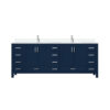 Jacques 84 in. W x 22 in. D Navy Blue Bath Vanity, Cultured Marble Top, and Faucet Set