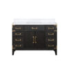 Laurel 48W x 22D Black Oak Single Bath Vanity and Carrara Marble Top