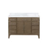 Laurel 48W x 22D Grey Oak Single Bath Vanity and Carrara Marble Top