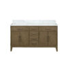 Laurel 60W x 22D Grey Oak Double Bath Vanity and Carrara Marble Top