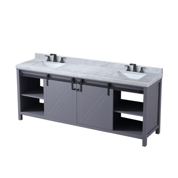 Marsyas 84W x 22D Dark Grey Double Bath Vanity and 34Mirrors