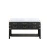 Norwalk 60W x 22D Black Oak Double Bath Vanity and Carrara Marble Top