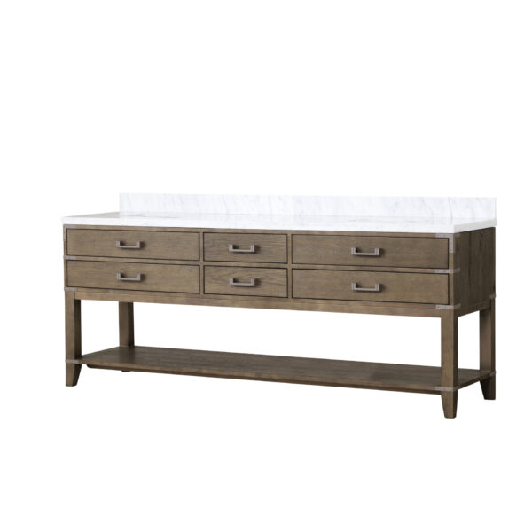 Norwalk 84W x 22D Grey Oak Double Bath Vanity and Carrara Marble Top