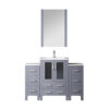 Volez 48W x 18.25D Dark Grey Single Bath Vanity with Side Cabinets, White Ceramic Top, and Faucet Set