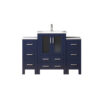 Volez 48W x 18.25D Navy Blue Single Bath Vanity with Side Cabinets, White Ceramic Top, and Faucet Set