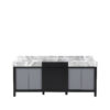 Zilara 80W x 22D Black and Grey Double Bath Vanity and Castle Grey Marble Top