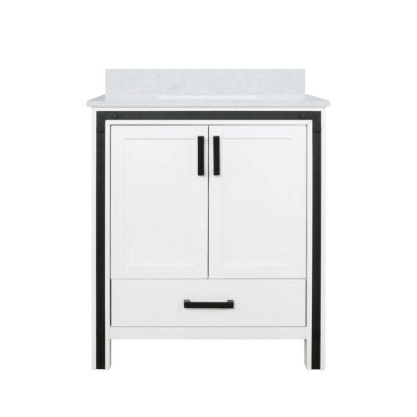 Ziva 30W x 22D White Bath Vanity and Cultured Marble Top