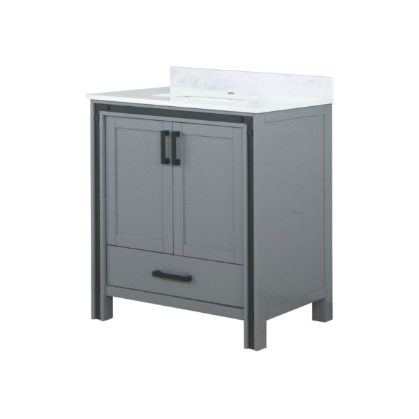 Ziva 30W x 22D Dark Grey Bath Vanity and White Quartz Top