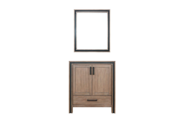 Ziva 30W x 22D Rustic Barnwood Bath Vanity and 28Mirror