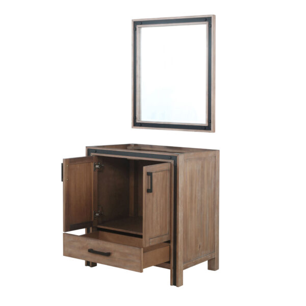 Ziva 30W x 22D Rustic Barnwood Bath Vanity and 28Mirror