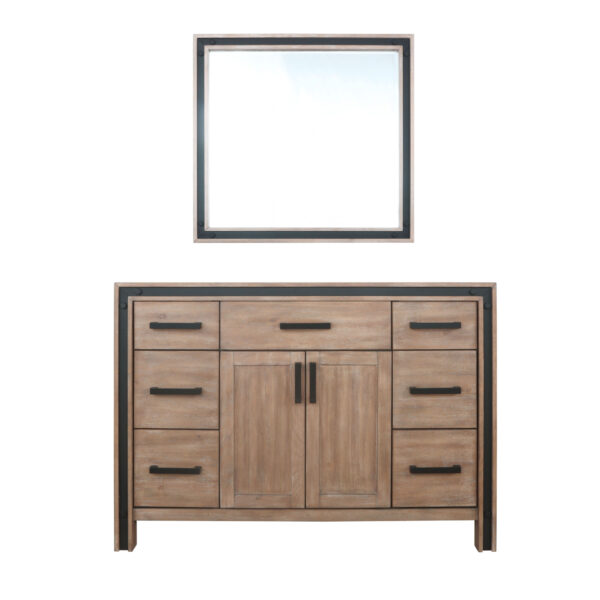 Ziva 48W x 22D Rustic Barnwood Bath Vanity and 34Mirror