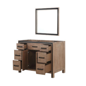 Ziva 48W x 22D Rustic Barnwood Bath Vanity and 34Mirror