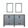 Ziva 60W x 22D Dark Grey Double Bath Vanity and 22Mirrors