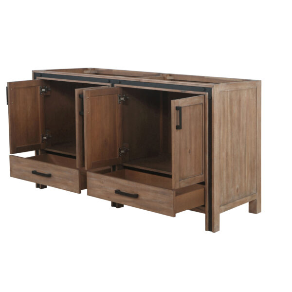 Ziva 60W x 22D Rustic Barnwood Double Bath Vanity and 22Mirrors