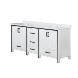 Ziva 72W x 22D White Double Bath Vanity and White Quartz Top