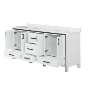 Ziva 72W x 22D White Double Bath Vanity and White Quartz Top