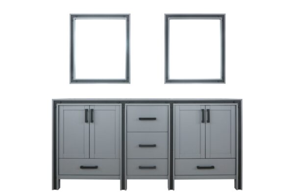 Ziva 72W x 22D Dark Grey Double Bath Vanity and 30Mirrors