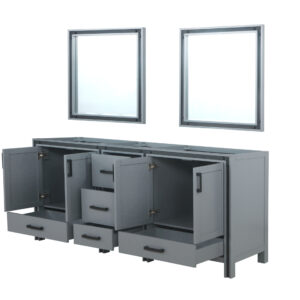 Ziva 80W x 22D Dark Grey Double Bath Vanity and 30Mirrors