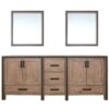 Ziva 80W x 22D Rustic Barnwood Double Bath Vanity and 30Mirrors