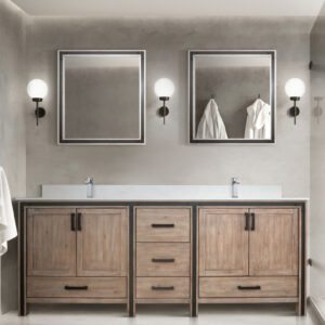 Ziva 84W x 22D Rustic Barnwood Double Bath Vanity