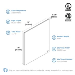 Blossom Beta - 36" LED Mirror Frosted Sides