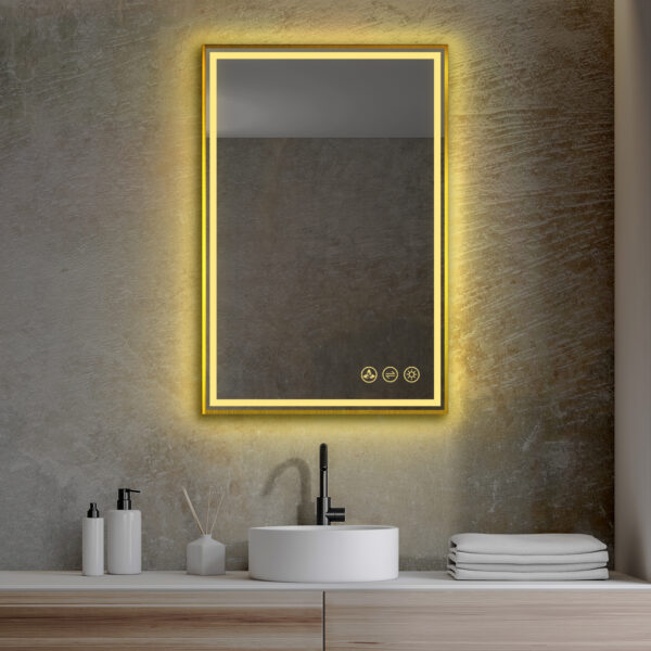 Blossom Stellar - 24" LED Mirror Brush Gold Frame