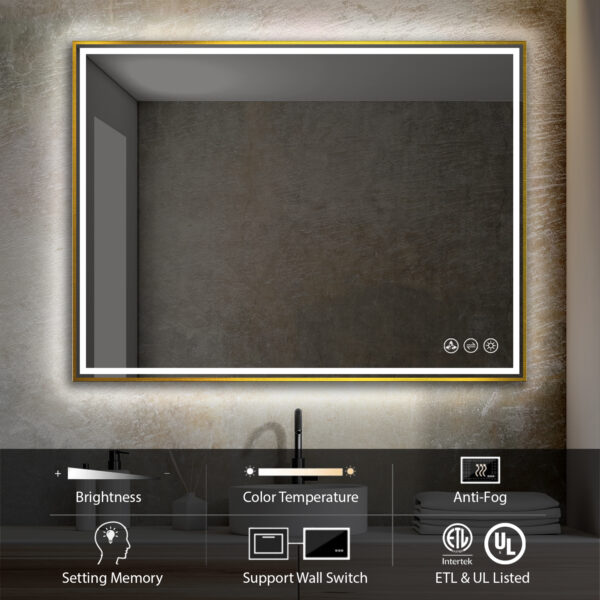 Blossom Stellar - 48" LED Mirror Brush Gold Frame