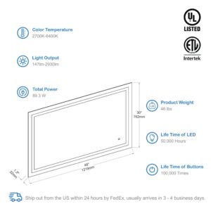 Blossom Lyra - 48'' LED Mirror