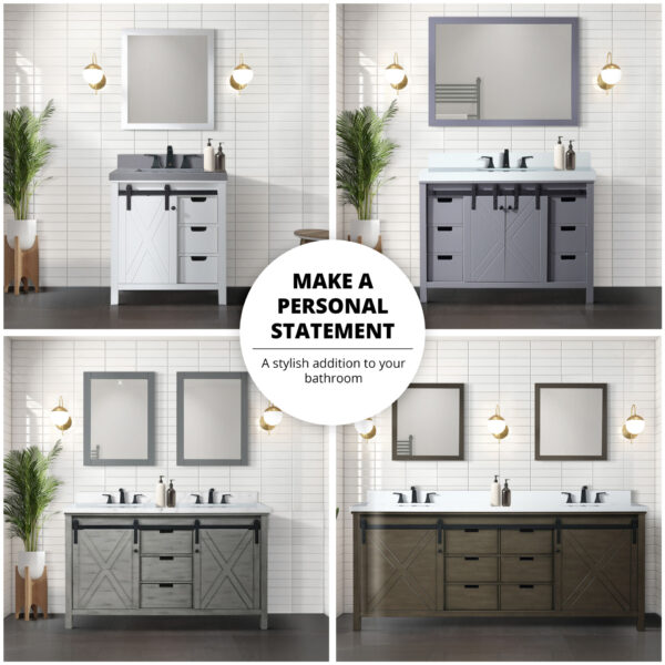 Marsyas 30W x 22D Ash Grey Bath Vanity and 28Mirror