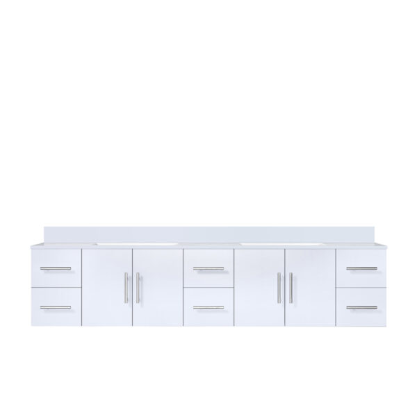 Geneva 84 in. W x 22 in. D Glossy White Double Bath Vanity and Cultured Marble Top