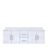 Geneva 60 in. W x 22 in. D Glossy White Double Bath Vanity and Cultured Marble Top