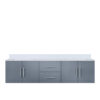 Geneva 72 in. W x 22 in. D Dark Grey Double Bath Vanity and Cultured Marble Top