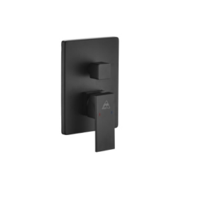 KubeBath BK-CR300HH2V Aqua Piazza Shower Set with 12 Inch Ceiling Mount Square Rain Shower and Handheld in Matte Black