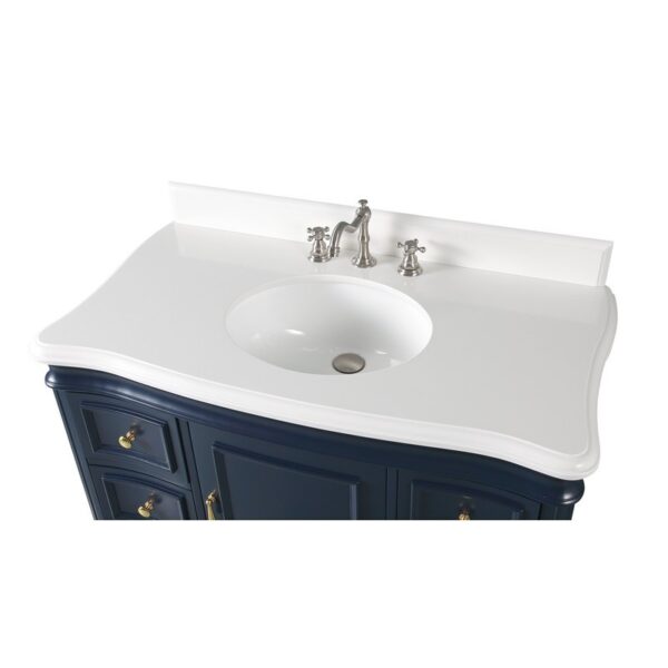 Chans Furniture 1044NB-QT 42 Inches Benton Collection Sesto Bathroom Vanity In Navy Blue