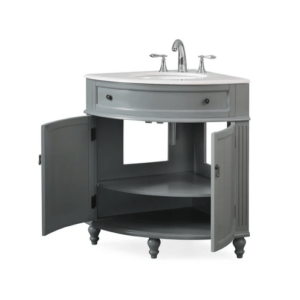 Chans Furniture ZK-47566CK Benton Collection Thomasville 24 Inch Framhouse Corner Bathroom Vanity in Gray