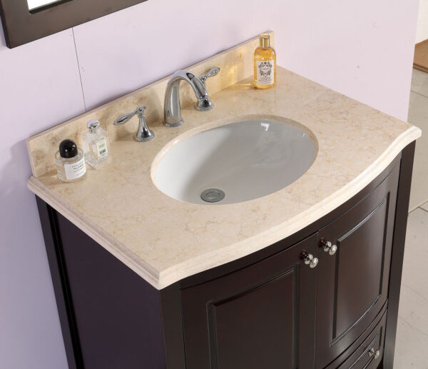 Laviva Estella 32" Brown Bathroom Vanity with Jerusalem Gold Marble Countertop