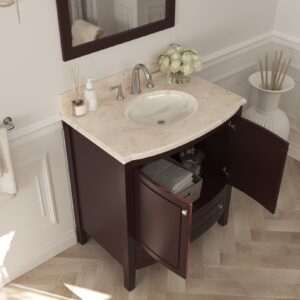 Laviva Estella 32" Brown Bathroom Vanity with Jerusalem Gold Marble Countertop