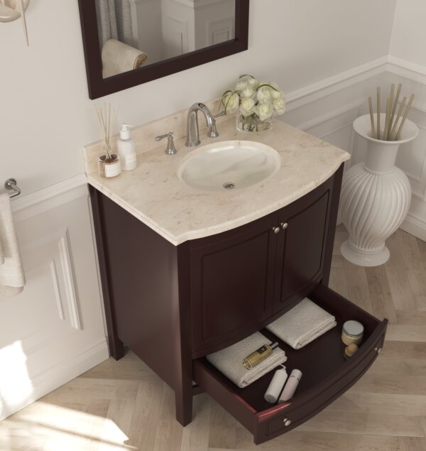 Laviva Estella 32" Brown Bathroom Vanity with Jerusalem Gold Marble Countertop