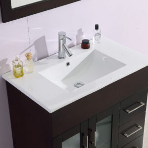 Laviva Nova 32" Brown Bathroom Vanity with White Ceramic Basin Countertop