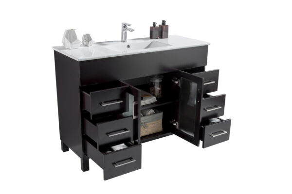 Laviva Nova 48" Espresso Bathroom Vanity with White Ceramic Basin Countertop