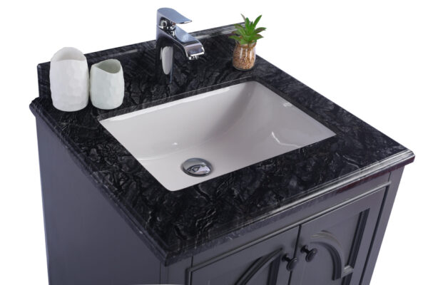 Laviva Odyssey 24" Maple Grey Bathroom Vanity with Black Wood Marble Countertop