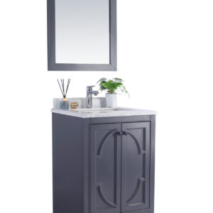 Laviva Odyssey 24" Maple Grey Bathroom Vanity with Black Wood Marble Countertop