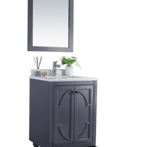 Laviva Odyssey 24" Maple Grey Bathroom Vanity with Black Wood Marble Countertop