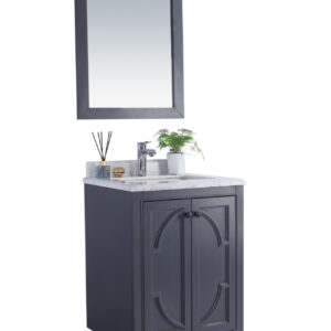 Laviva Odyssey 24" Maple Grey Bathroom Vanity with White Carrara Marble Countertop